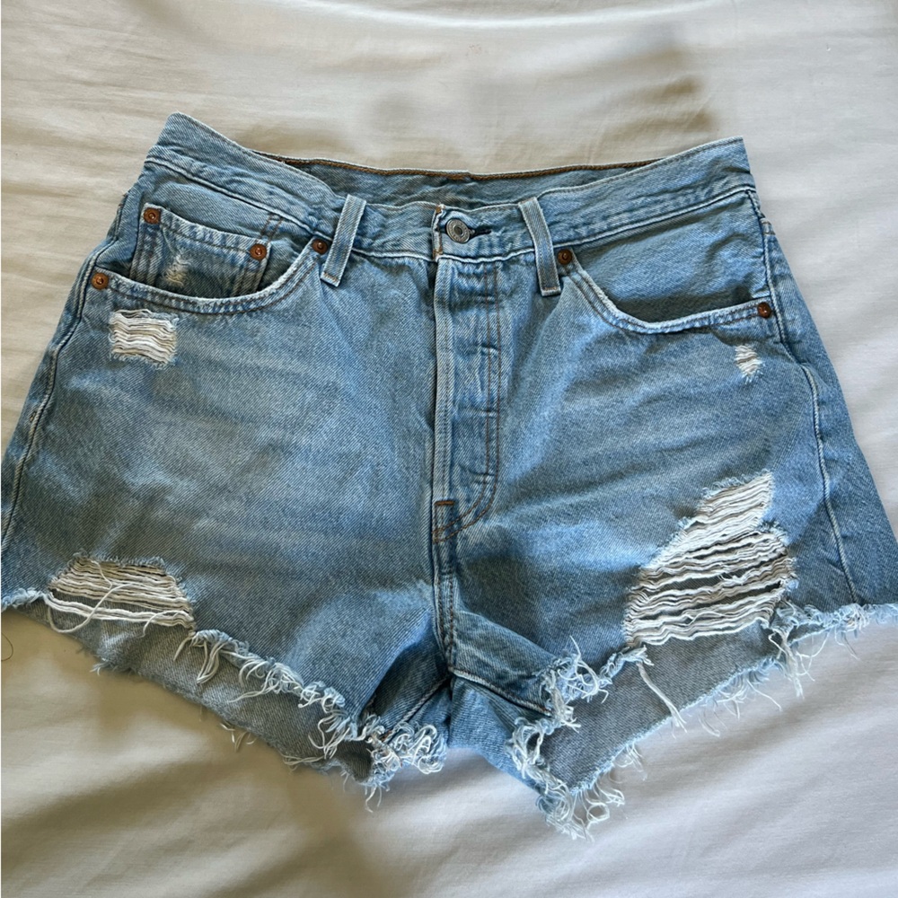 Levi’s 501 high rise denim shorts
